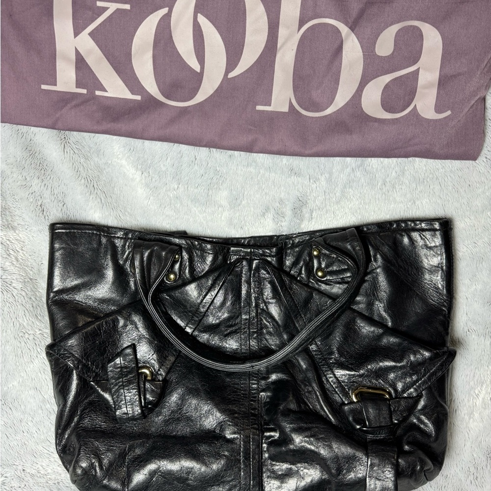 Kooba black leather shoulder bag soft gorgeous new with duster